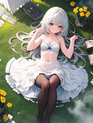 绿色之韵：女孩脚下的色彩