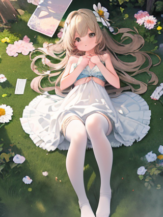 绿色之韵：女孩脚下的色彩