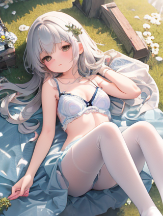 绿色之韵：女孩脚下的色彩